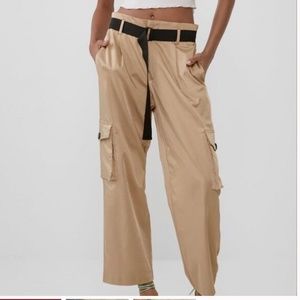 ZARA, Satin cargo pants, size Small.